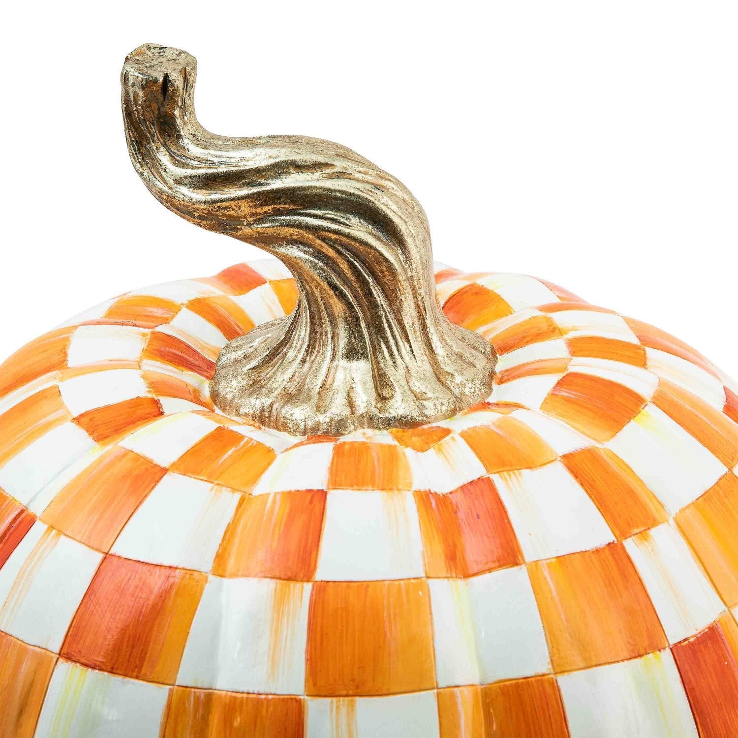 Orange Check Pumpkin - Large by Mackenzie-Childs - |VESIMI Design|