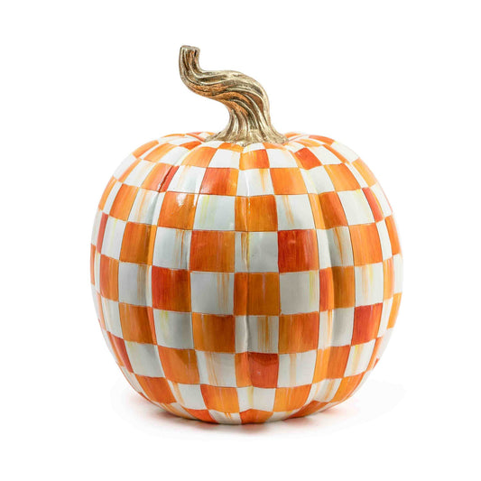Orange Check Pumpkin - Large by Mackenzie-Childs - |VESIMI Design|