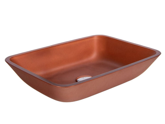 Orange-Copper Color Glass Sink Waterfall® Red Desert - |VESIMI Design| Luxury and Rustic bathrooms online