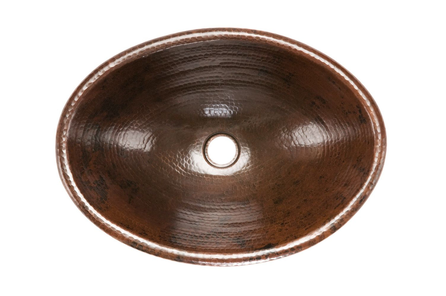 Oval Self Rimming Hammered Copper Sink with Antique Marble Faucet - |VESIMI Design| Luxury and Rustic bathrooms online