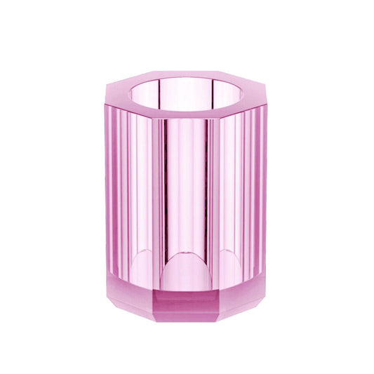 Pink Crystal Glass Toothbrush Tumbler Holder by Decor Walther - |VESIMI Design|