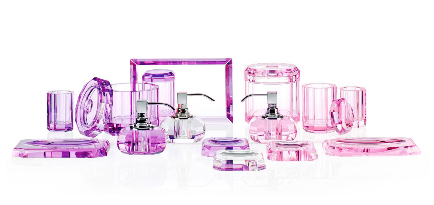 Pink Glass Bathroom Accessories Soap Dish by Decor Walther - |VESIMI Design|