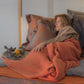 PLUME Luxury Egyptian Cotton Bed Linen in Orange or Blue color - |VESIMI Design|
