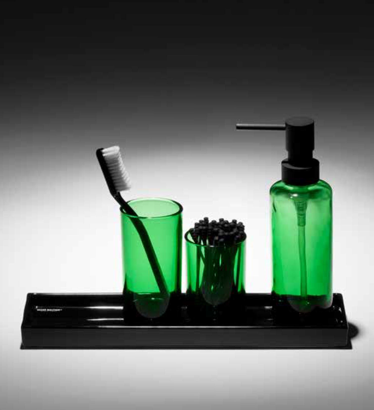 POP UP Bathroom Accessories set of 3pcs | Green, Black, Clear - |VESIMI Design|