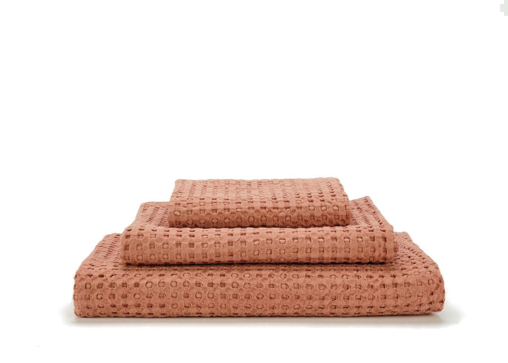 Pousada Egyptian Cotton Waffle Design Towels - 685 Terracotta - |VESIMI Design| Luxury and Rustic bathrooms online