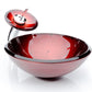 Red Leaf Round Glass Vessel Sink 19mm - |VESIMI Design| Luxury and Rustic bathrooms online