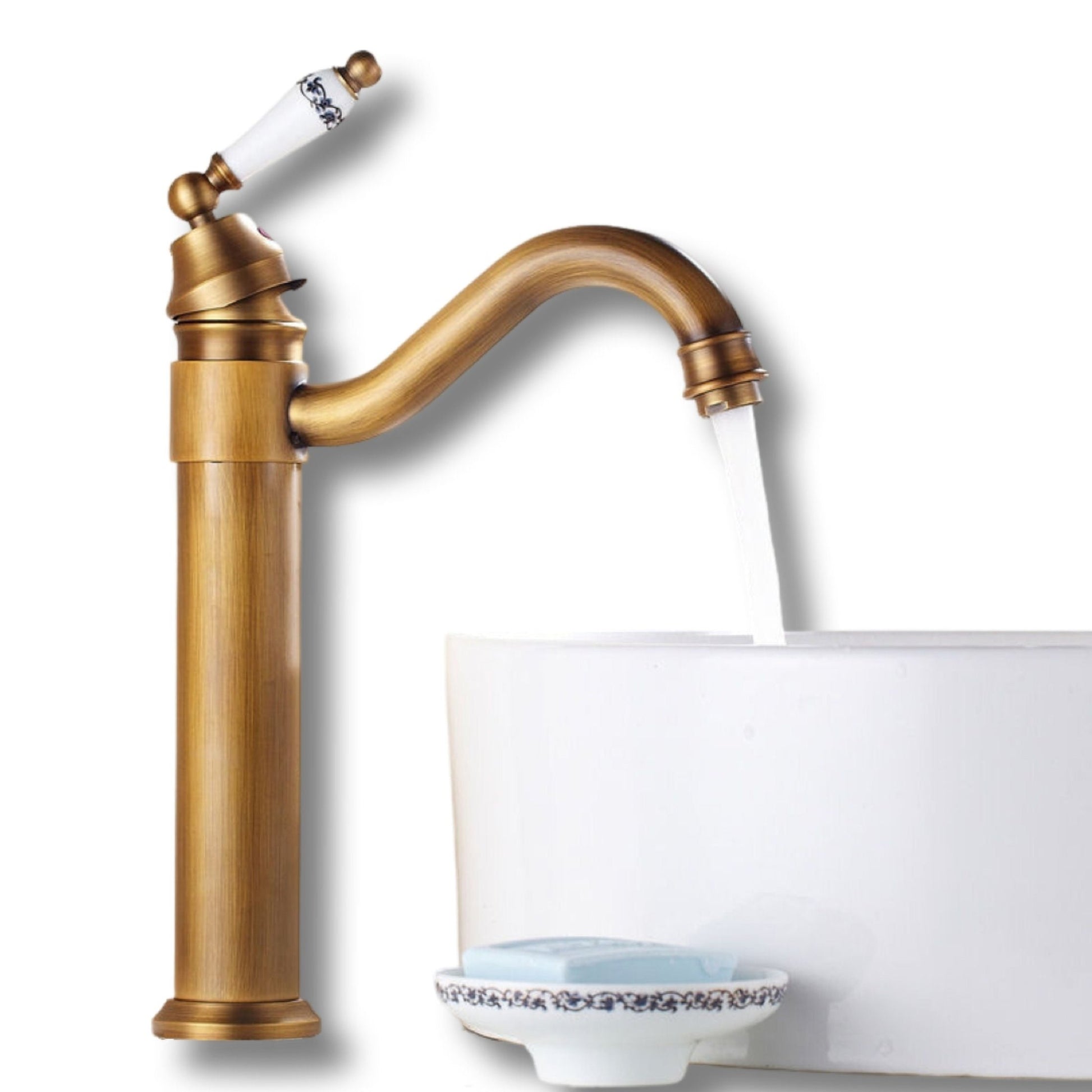 Retro Antique Brass Ceramic Vessel Sink Faucet Lavande - |VESIMI Design| Luxury and Rustic bathrooms online