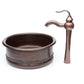 Round Copper Antique Marble Faucet Bathroom Vessel Sink Combo - |VESIMI Design|