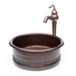 Round Rustic Hand Hammered Vessel Copper Sink - |VESIMI Design| Luxury and Rustic bathrooms online