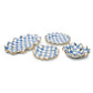 Royal Check Ceramic Blue Fluted Dessert Plate - |VESIMI Design| Luxury and Rustic bathrooms online