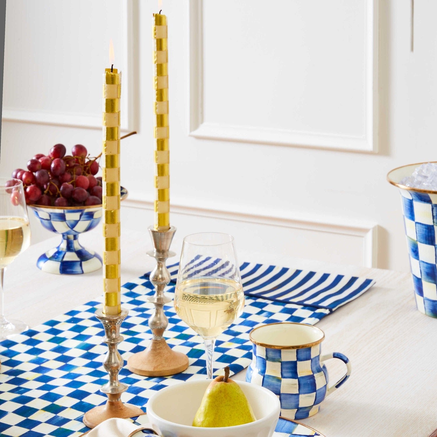 Royal Check Enamel Compote - Small - |VESIMI Design|