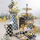 Royal Check Luxury Blue Enamel Two Tier Sweet Stand - |VESIMI Design| Luxury and Rustic bathrooms online