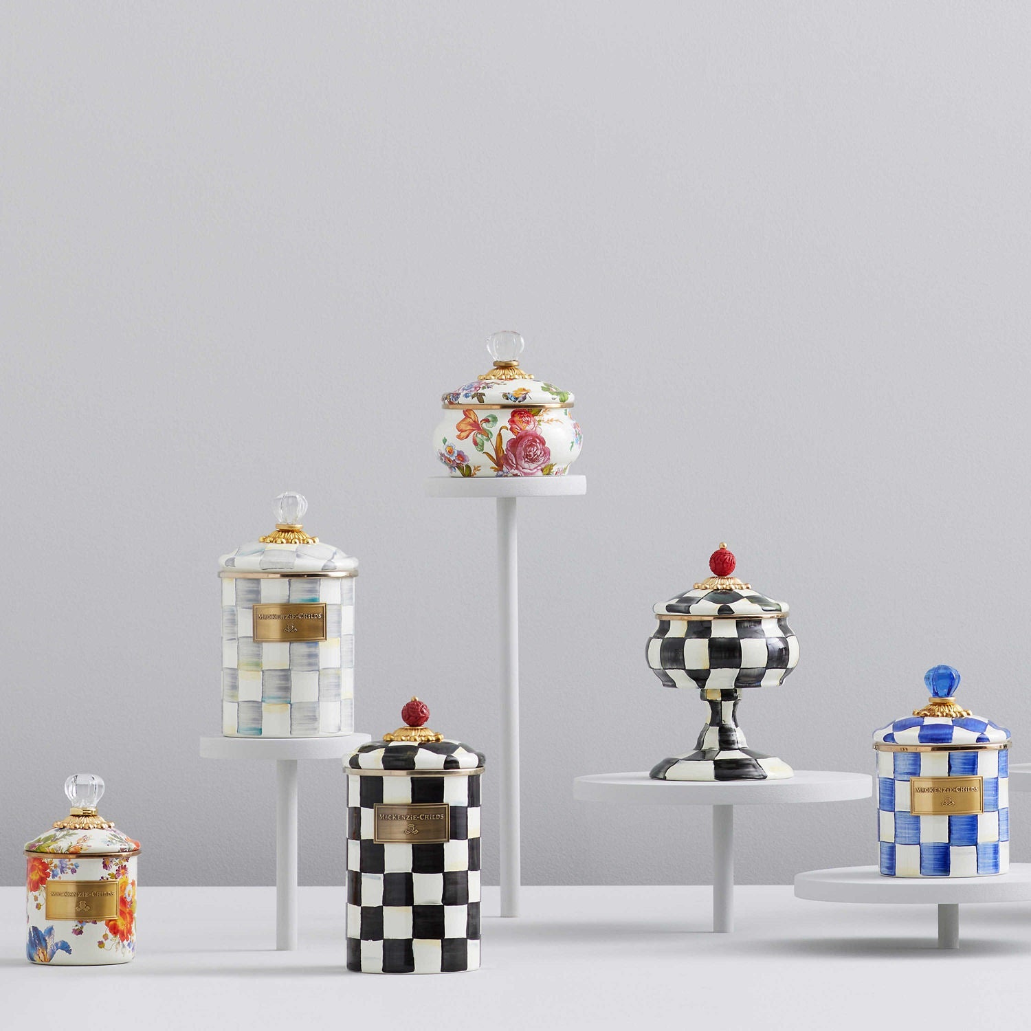 Royal Check Small Canister by Mackenzie Childs - |VESIMI Design|