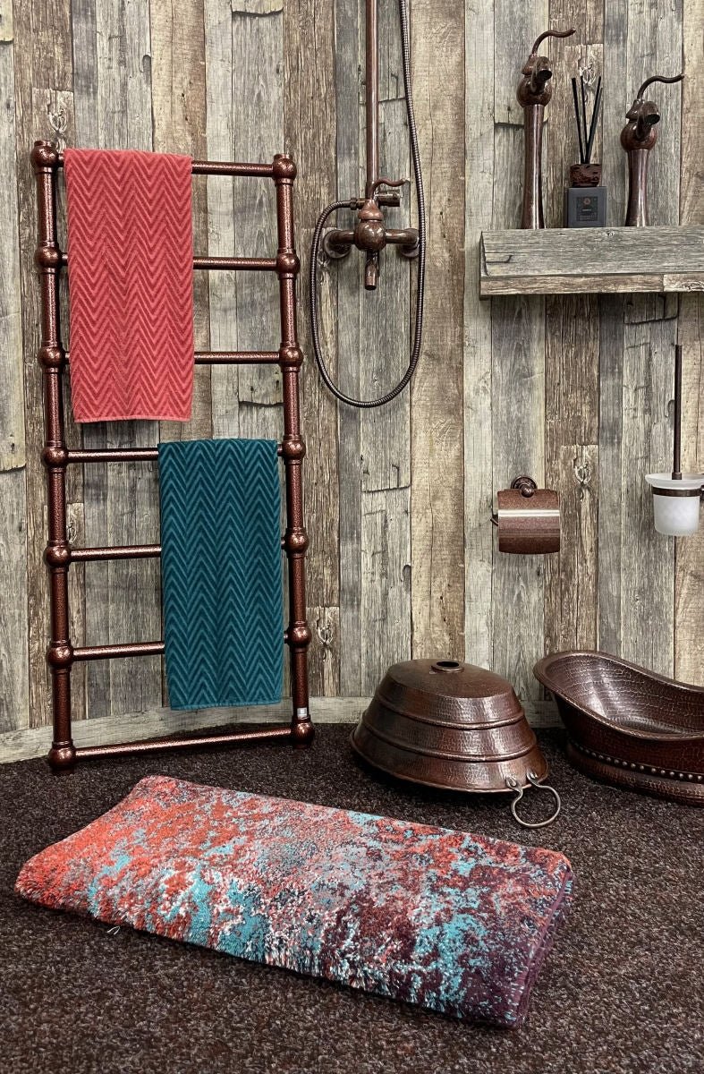 RUST Egyptian Cotton Bathroom Rug - |VESIMI Design| Luxury and Rustic bathrooms online
