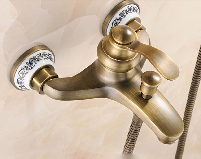 Rustic Antique Brass Bathtub Faucet Lavande - |VESIMI Design| Luxury and Rustic bathrooms online