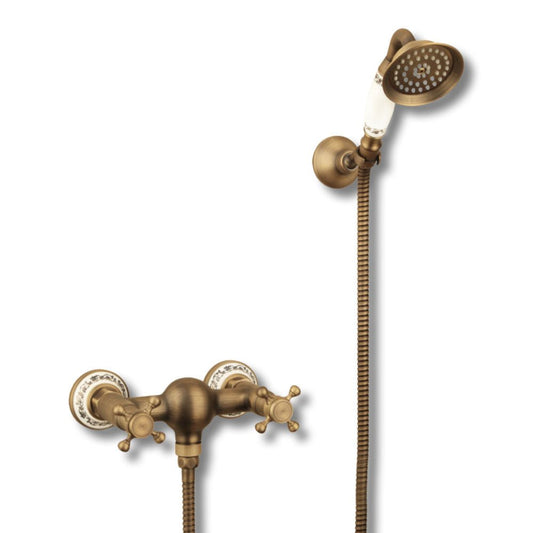 Rustic Antique Brass Shower Faucet Lavande - |VESIMI Design| Luxury and Rustic bathrooms online