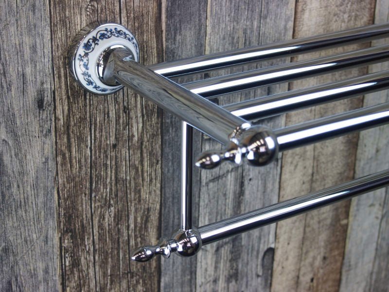 Rustic Bathroom Accessories - Large Towel Rack Lavande Chrome - |VESIMI Design| Luxury and Rustic bathrooms online