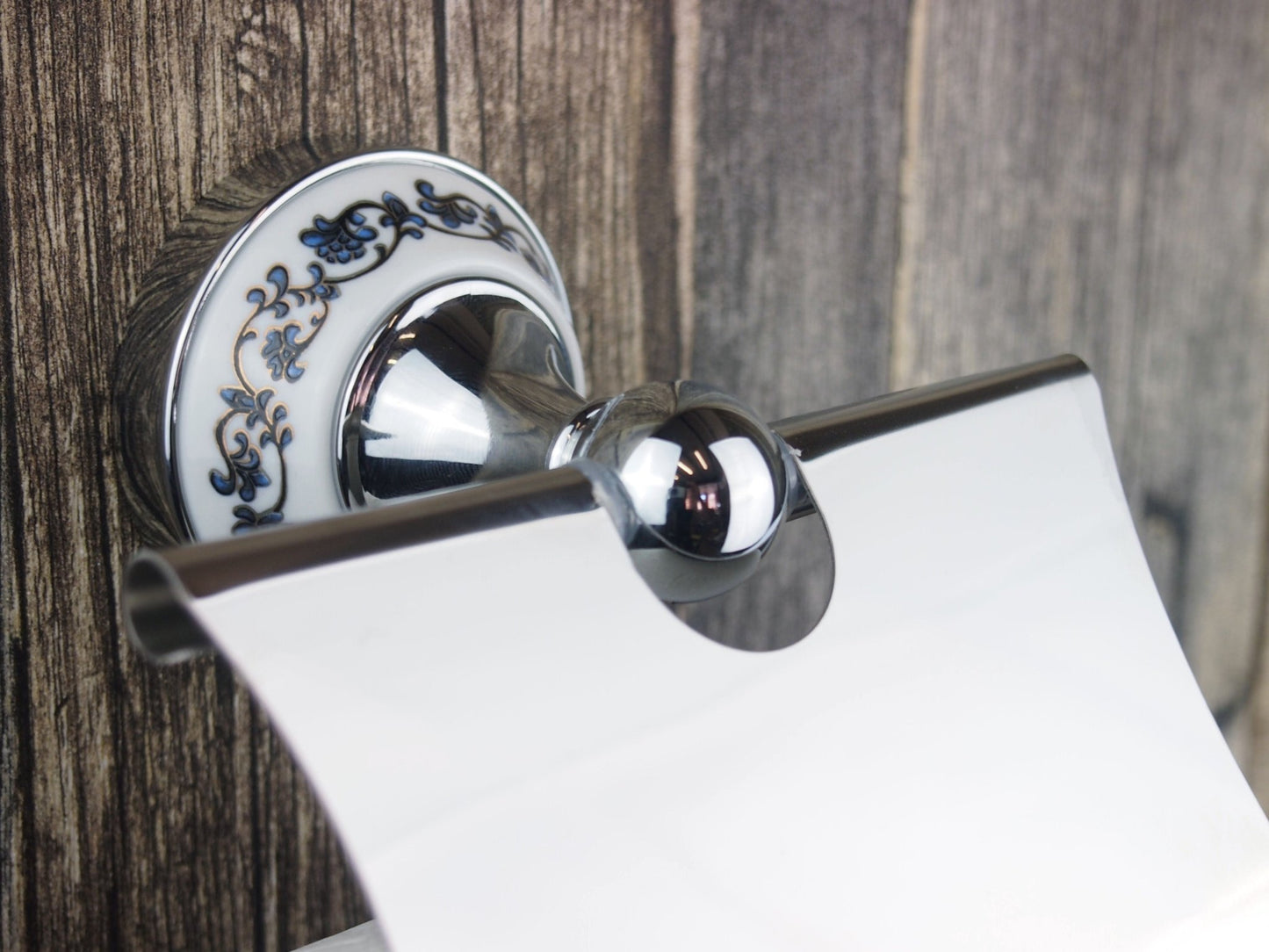 Rustic Bathroom Accessories - Toilet Paper Holder Lavande Chrome - |VESIMI Design| Luxury and Rustic bathrooms online