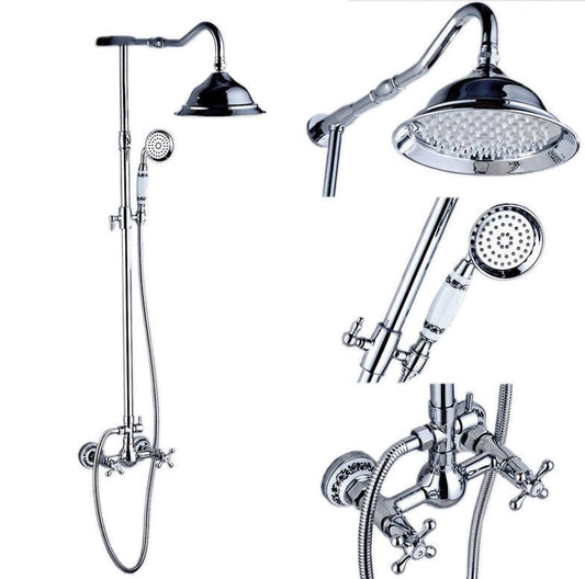 Rustic Elegant Shower Set Lavande Chrome - |VESIMI Design| Luxury and Rustic bathrooms online