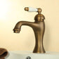 Single Handle Antique Brass Faucet with Ceramic Handle - |VESIMI Design| Luxury and Rustic bathrooms online