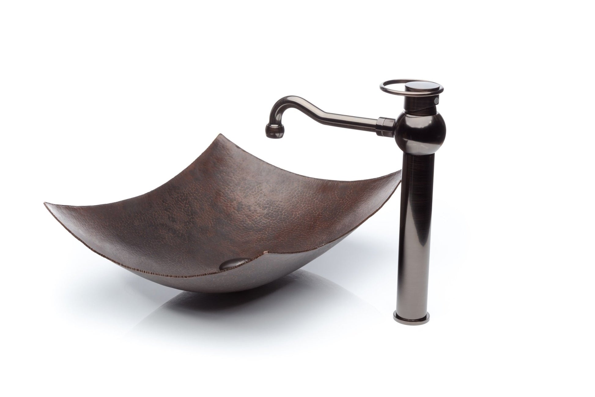 Sole Oil Rubbed Bronze Faucet with Industrial Copper Sink Combo Set - |VESIMI Design|