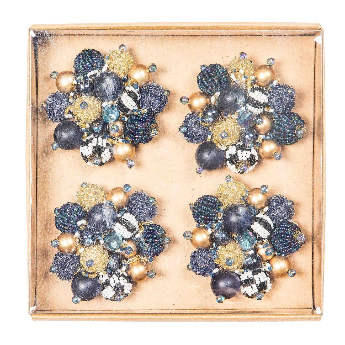 Starry Night Beaded Napkin Rings - Set of 4 - |VESIMI Design|