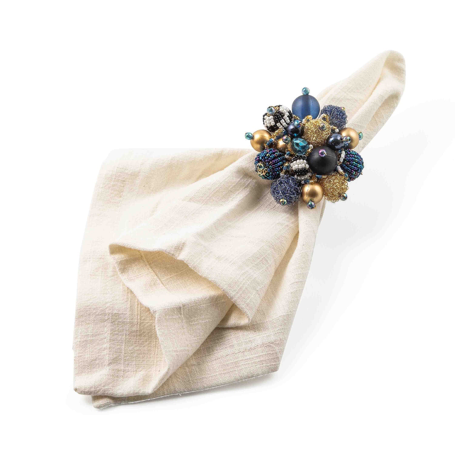 Starry Night Beaded Napkin Rings - Set of 4 - |VESIMI Design|