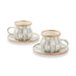 Sterling Check Enamel Espresso Cup & Saucer Set - |VESIMI Design|