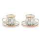 Sterling Check Enamel Espresso Cup & Saucer Set - |VESIMI Design|