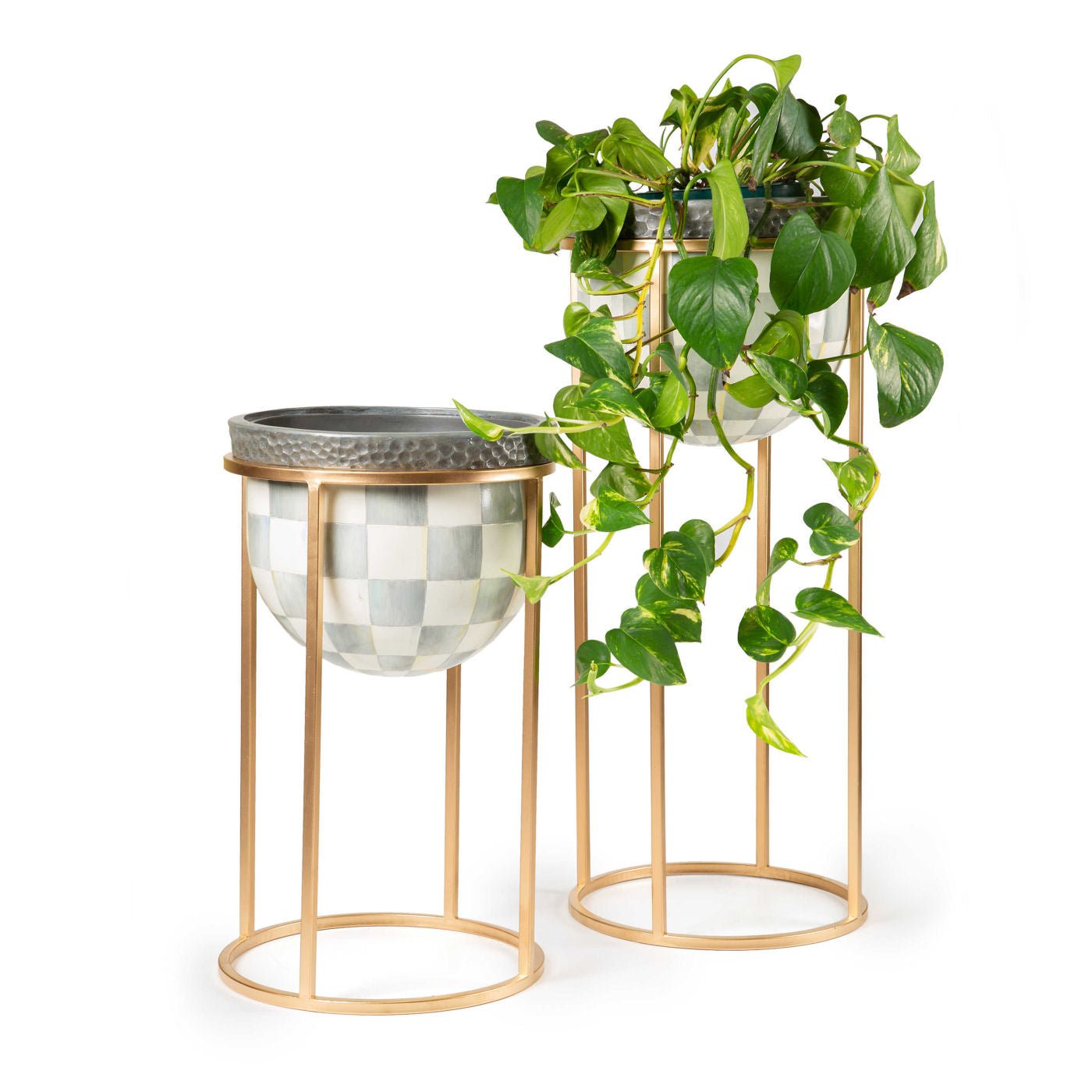 Sterling Check Short Plant Stand - |VESIMI Design|