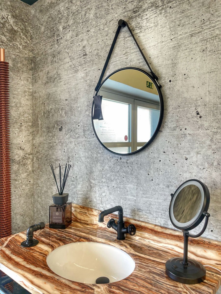 Strap Mirror Black Matte - |VESIMI Design| Luxury and Rustic bathrooms online