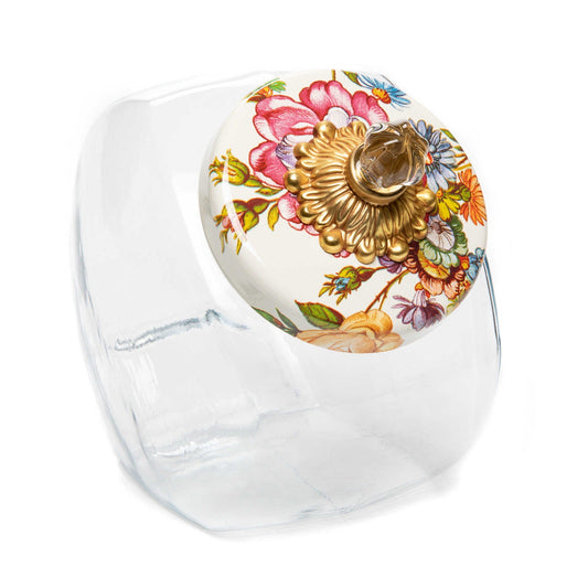 Sweets Jar with Flower Market Enamel Lid - White - |VESIMI Design|
