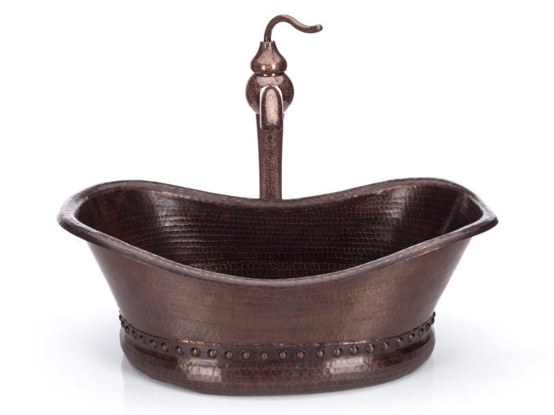 Tub Design Hand Hammered Copper Vessel Sink - |VESIMI Design| Luxury and Rustic bathrooms online