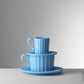 Turquoise Tea Cup with Saucer by Mario Luca Giusti - Luxury Box of 6pcs - |VESIMI Design|