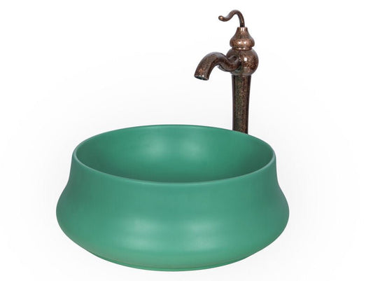 Turquoise Vessel Sink Bathroom Sink Faucet Combo - |VESIMI Design| Luxury and Rustic bathrooms online