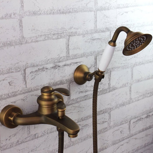 Unlacquered Antique Brass Bathtub Faucet in Provence Style - |VESIMI Design| Luxury and Rustic bathrooms online
