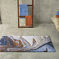 VINCE Abyss Habidecor Blue and Caramel Bath Mat - |VESIMI Design| Luxury and Rustic bathrooms online