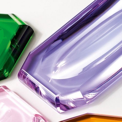 Violet Rectangular Crystal Glass Comb Tray Holder - |VESIMI Design| Luxury Bathrooms & Deco