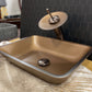 Waterfall® Allure Sand Brown Chocolate Glass Sink - |VESIMI Design| Luxury and Rustic bathrooms online