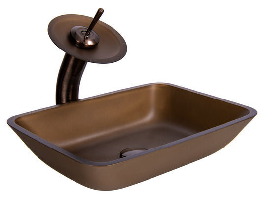 Waterfall® Faucet with Allure Sand Brown Sink - Combo - |VESIMI Design| Luxury Bathrooms & Deco