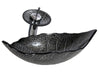 Waterfall® Leaf Metal Silver Sink Combo Faucet Set - |VESIMI Design| Luxury Bathrooms & Deco