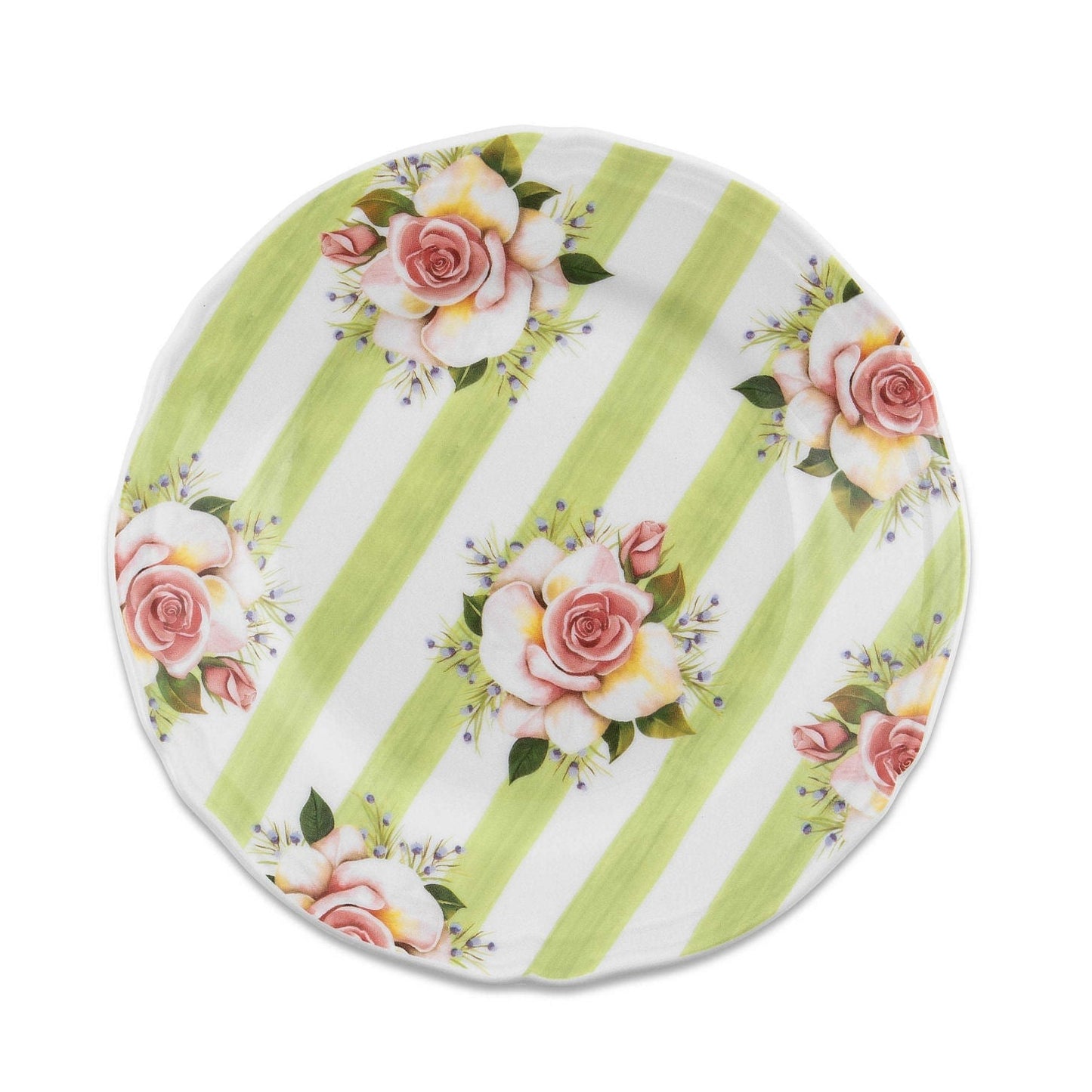 Wildflowers Dessert Plate Green by Mackenzie-Childs - |VESIMI Design| Luxury and Rustic bathrooms online