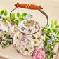 Wildflowers Enamel 2 Qt Tea Kettle Pink - 1.89L - |VESIMI Design|