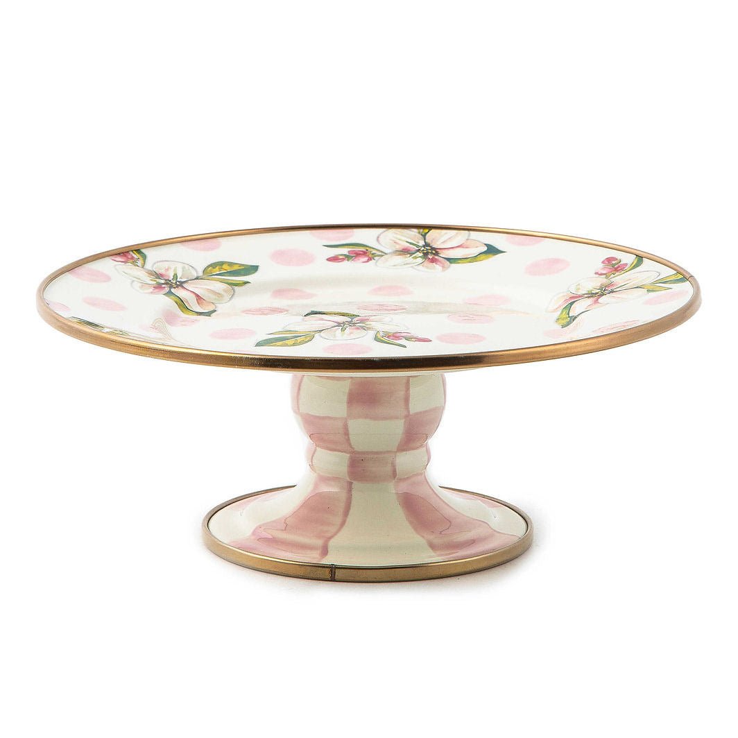 Wildflowers enamel mini pedestal platter - pink - |VESIMI Design|