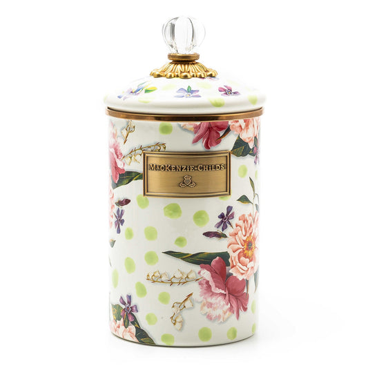 Wildflowers Green Large Canister by Mackenzie Childs - |VESIMI Design|