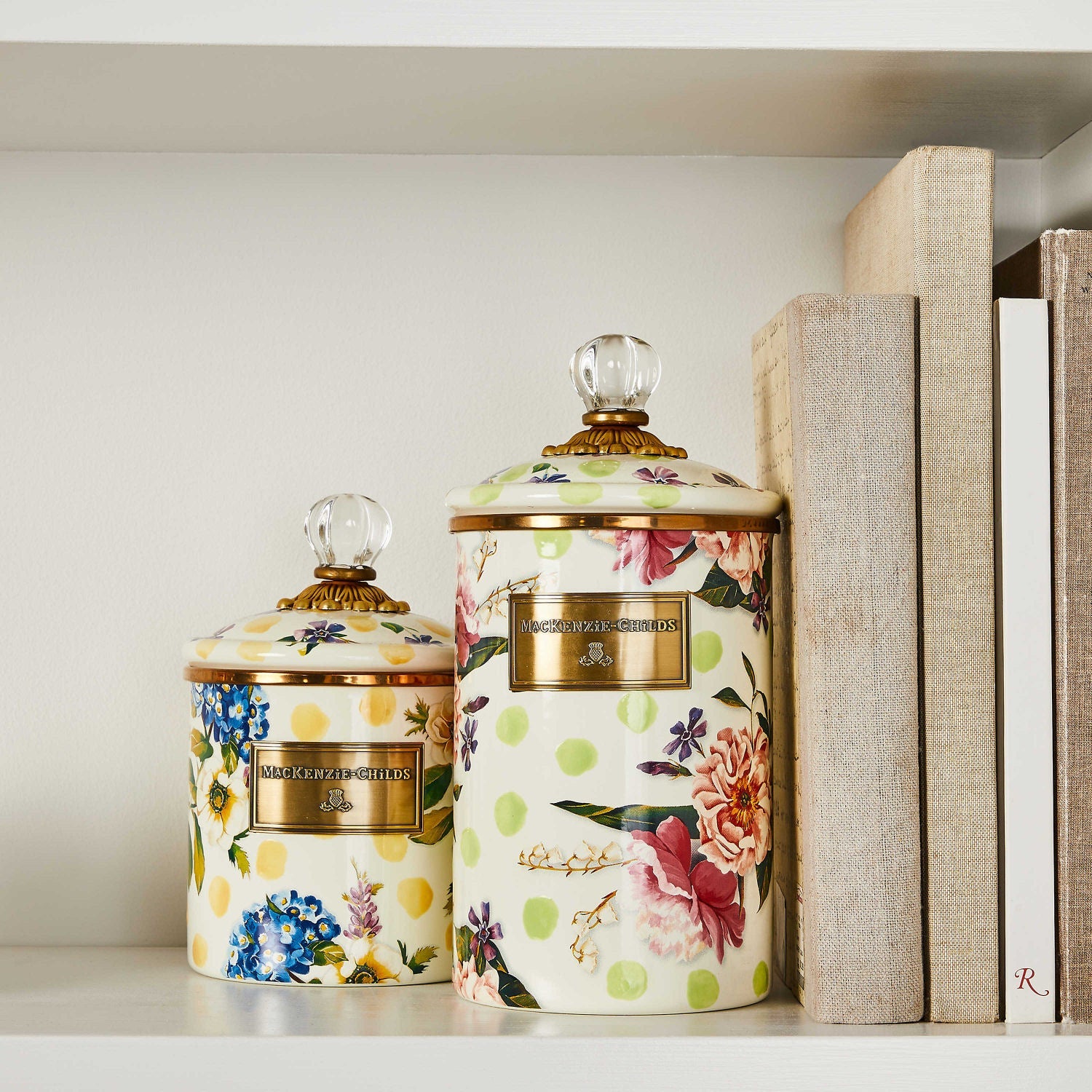 Wildflowers Yellow Small Canister by Mackenzie Childs - |VESIMI Design|